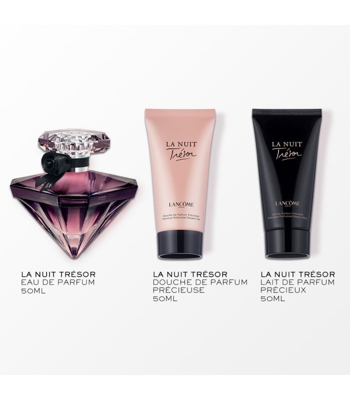 Lancôme-LA NUIT TRESOR-Coffret Eau de Parfum + Douche de parfum + Lait de parfum