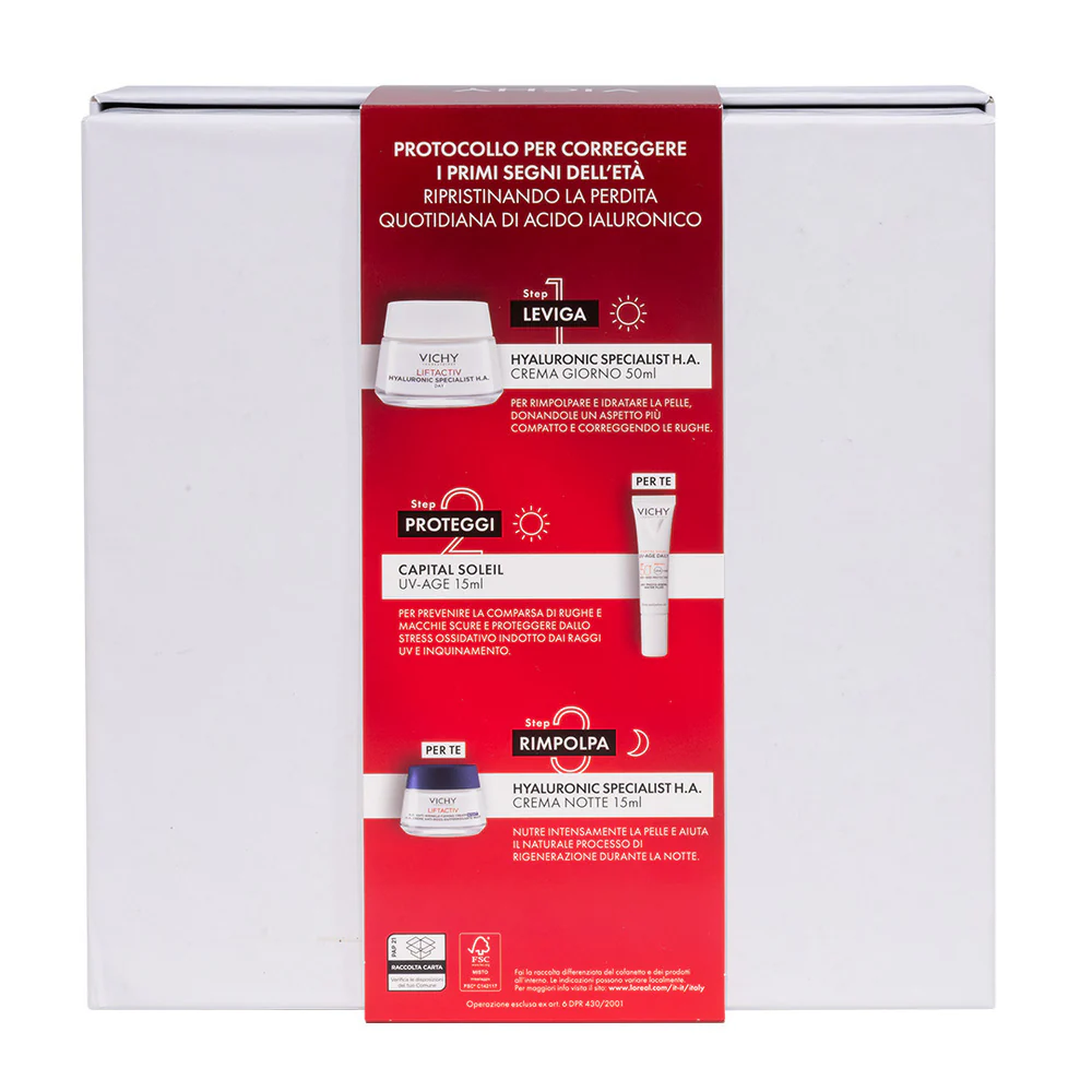 Liftactiv Spa Gift Set Anti-Wrinkle Protocol Liftactiv HA Cream PNM + UVAGE + Night Cream - Anti-Wrinkle Gift Set, Anti-Wrinkle Day Cream