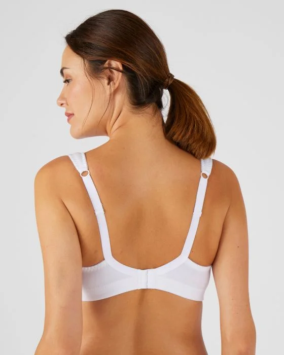 Soutien-gorge grand maintien, coton et dentelle