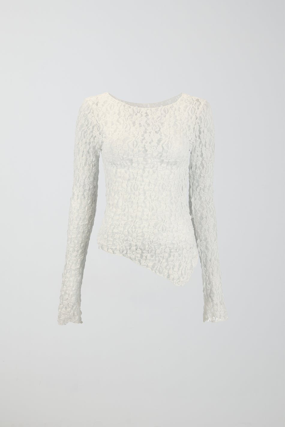 Asymmetric lace top