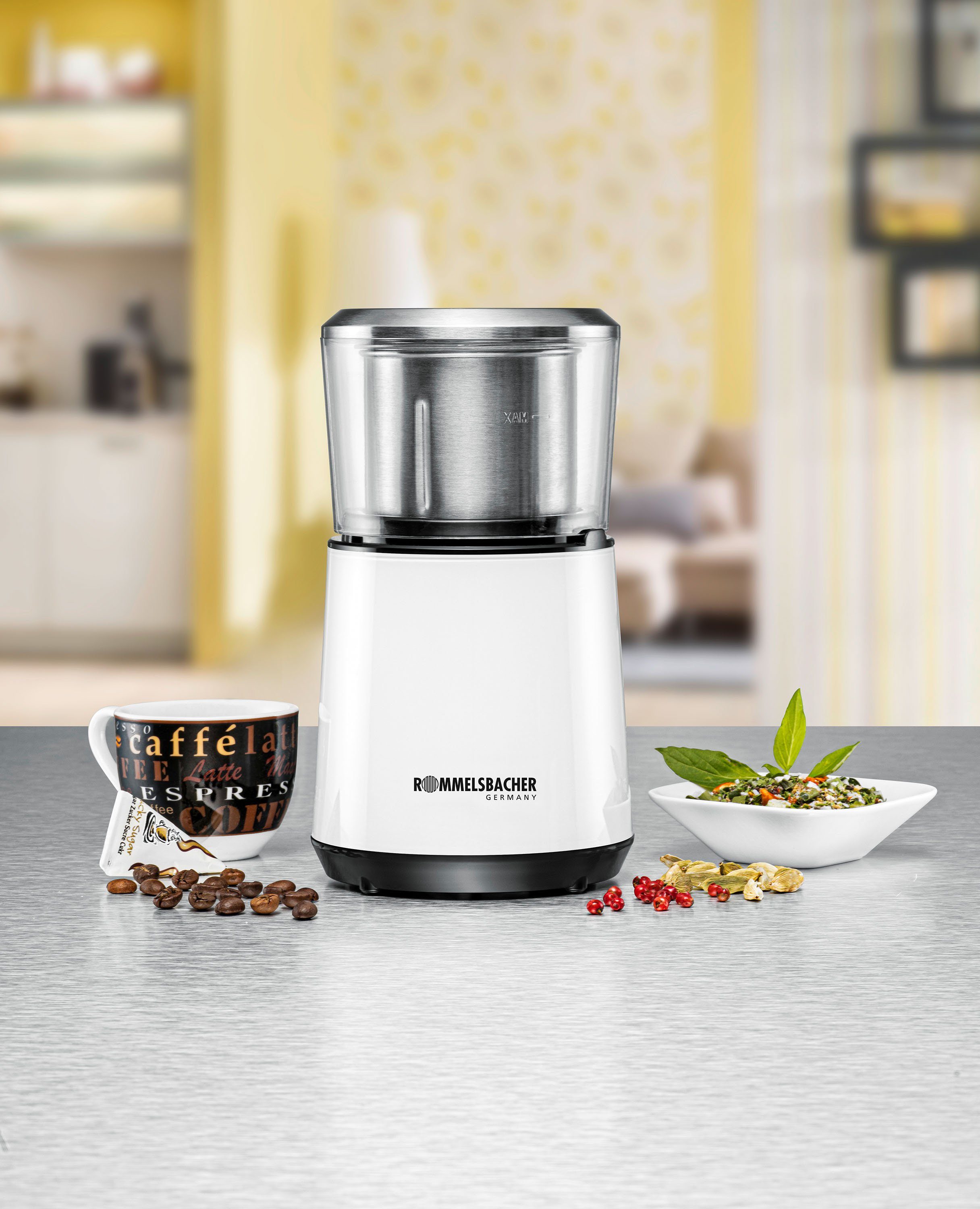 Rommelsbacher Kaffeemühle EKM 125, 200 W, Schlagmahlwerk, 50 g Bohnenbehälter