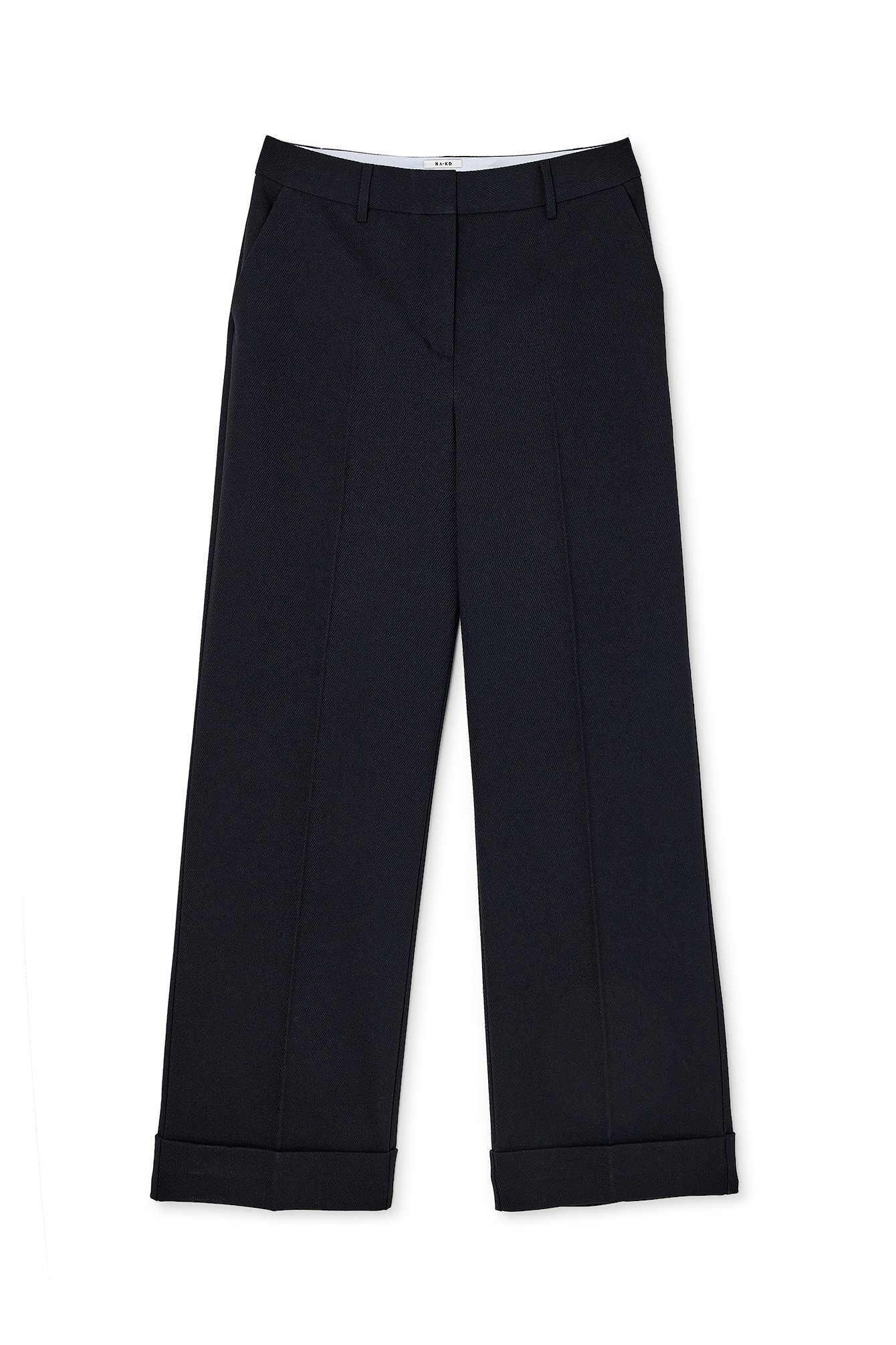 Krempelbare Twill-Anzughose mit mittlerer Taille