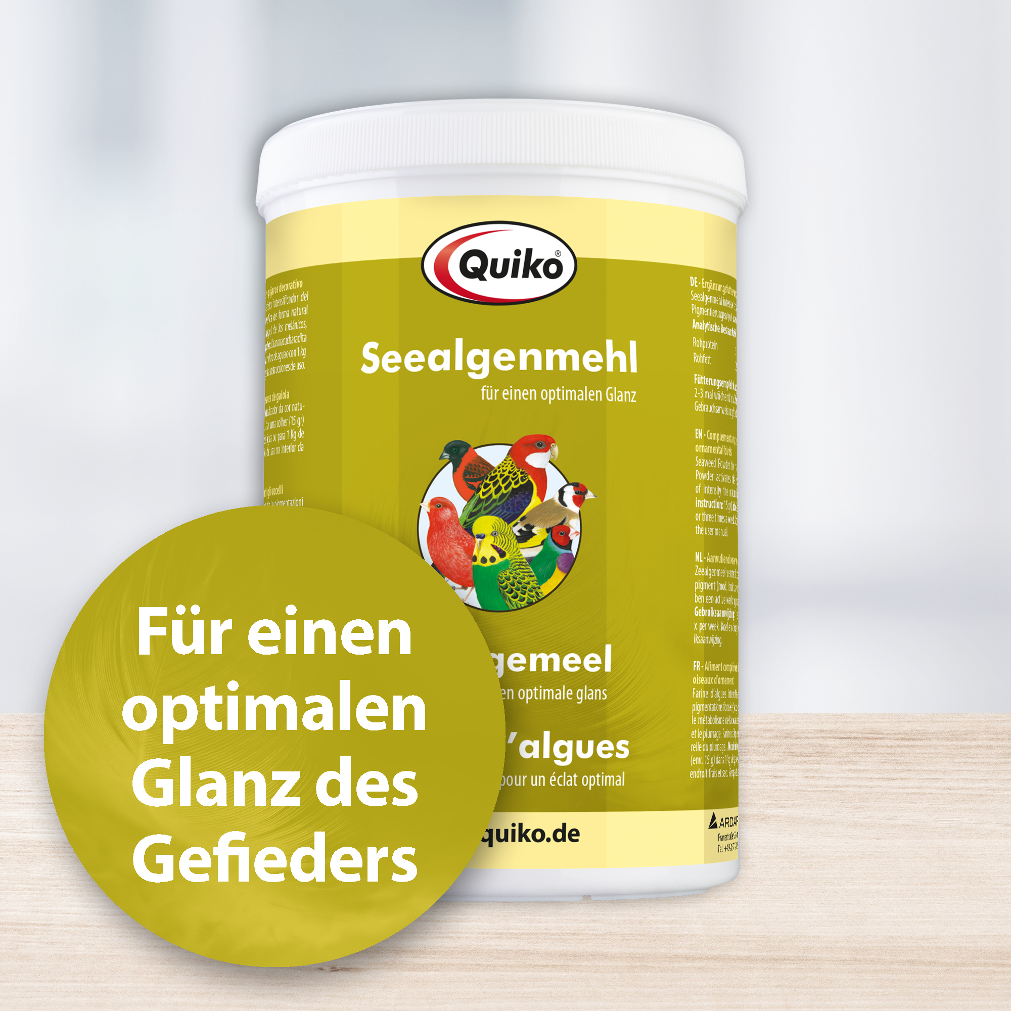 Quiko Ergänzungsfutter Quiko Seealgenmehl 400 g: Für Ziervögel mit dunklen Pigmentierungen