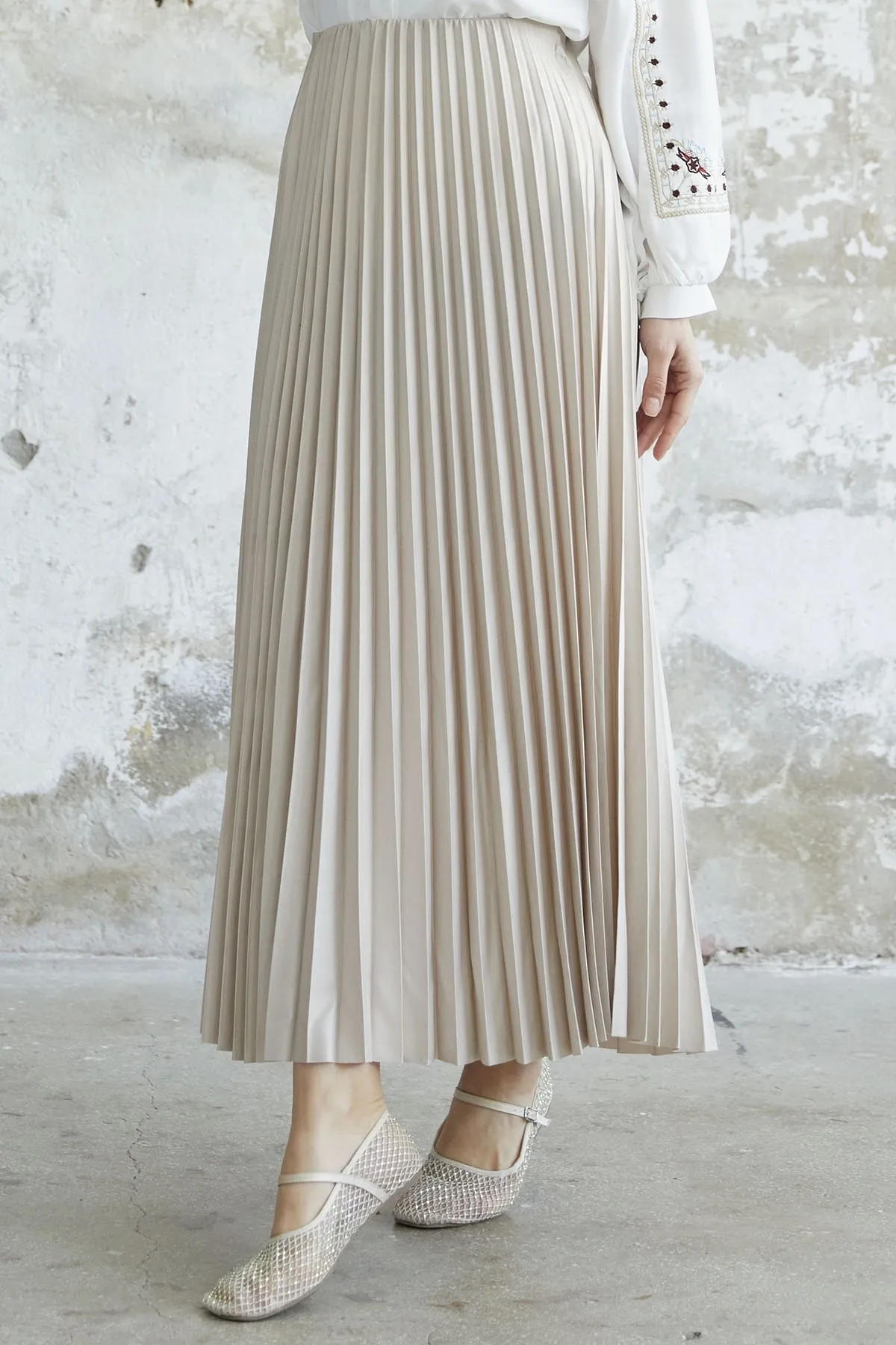 InStyle  Enger Faltenrock – Beige