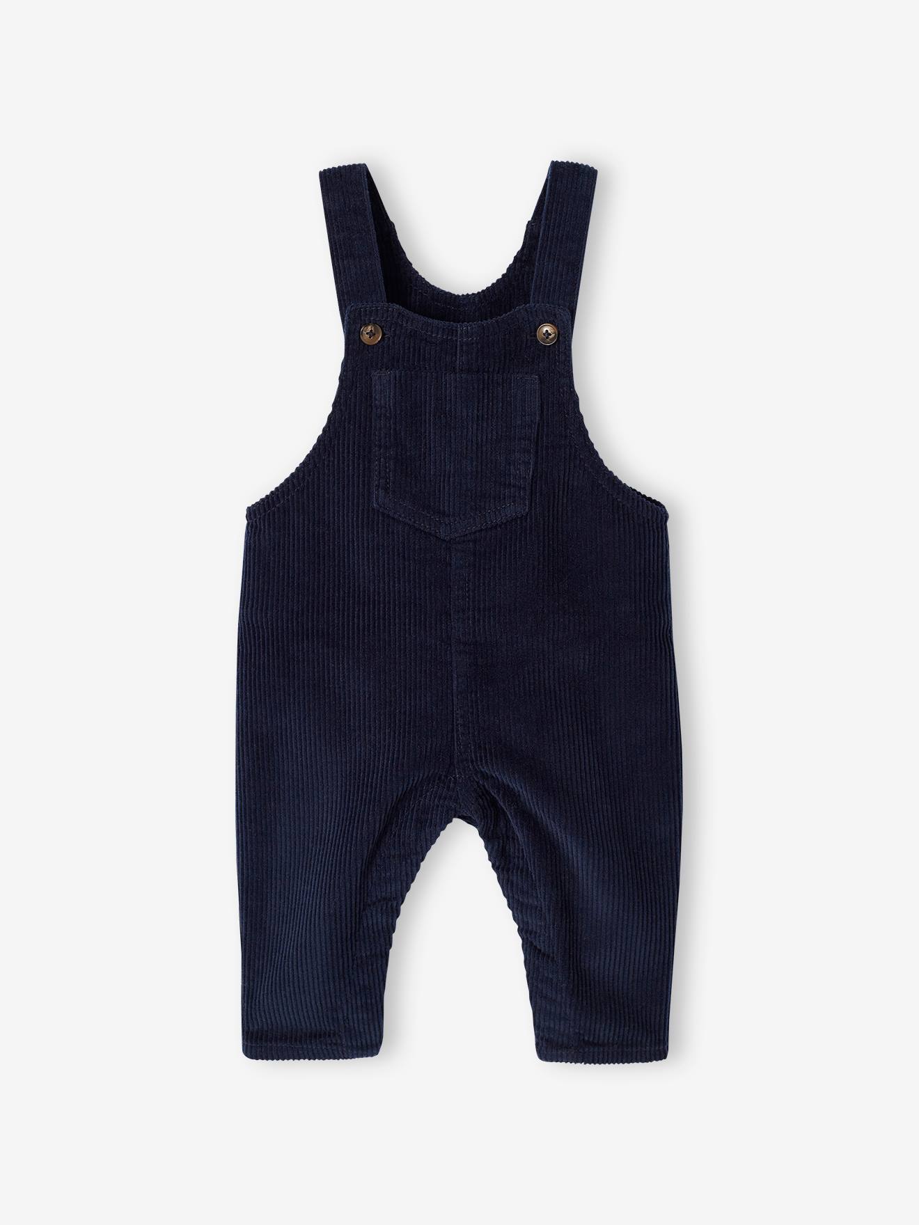 Vertbaudet Baby-Set: Shirt, Latzhose, Cap & Socken - nachtblau