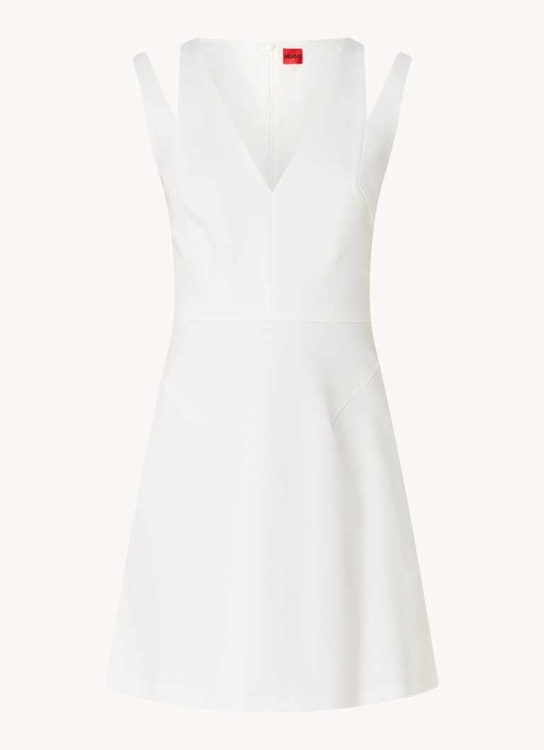 HUGO BOSS Grace, rochie scurtă trapez cu cusături decorative.