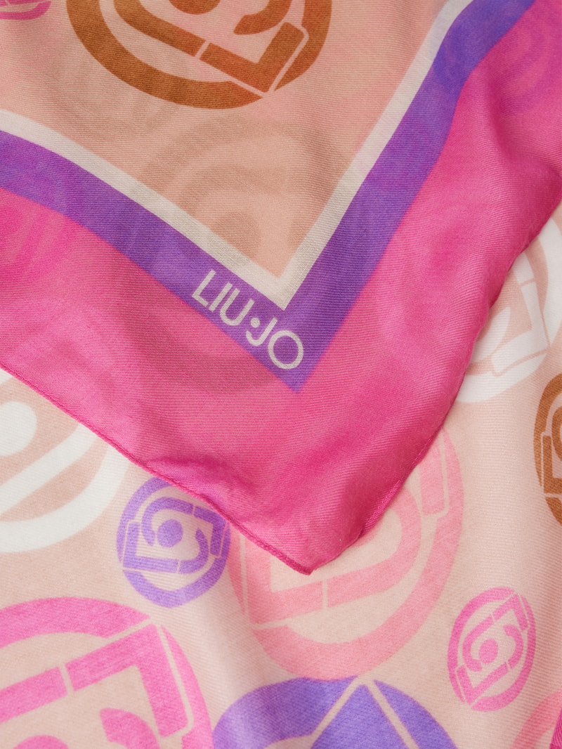 Tuch mit Label-Print Modell 'Logomania' in pink
