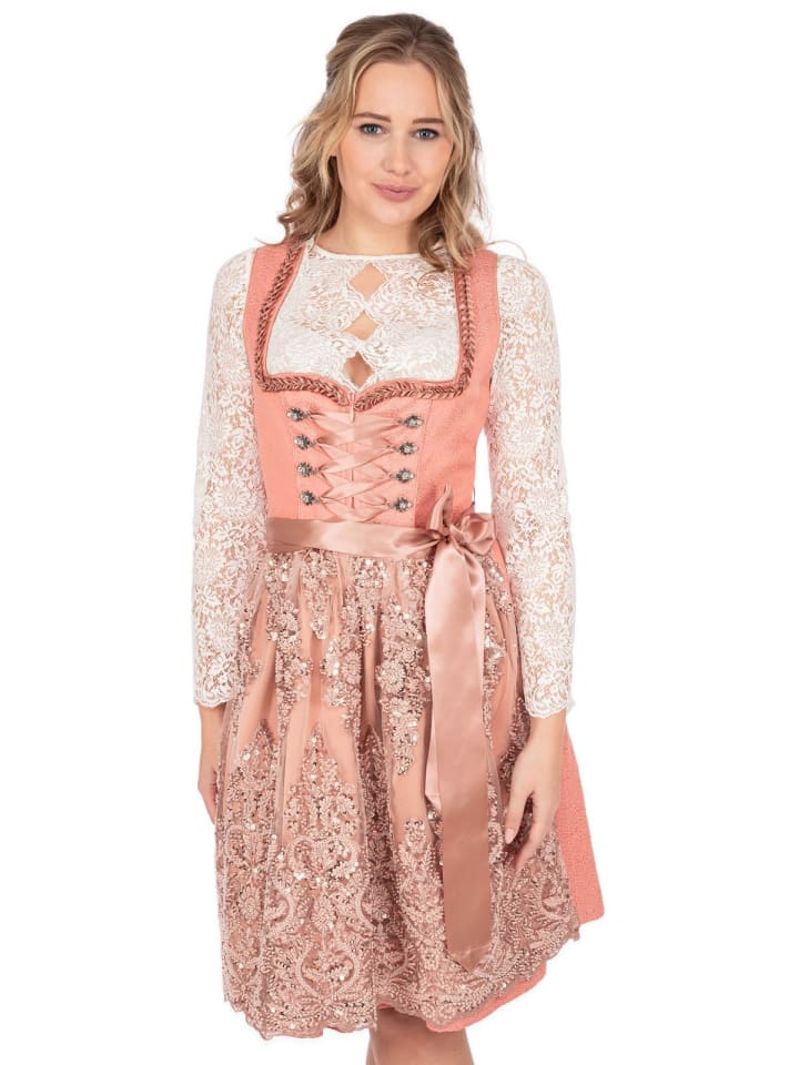 KRÜGER Midi Dirndl 116167 in apricot günstig kaufen