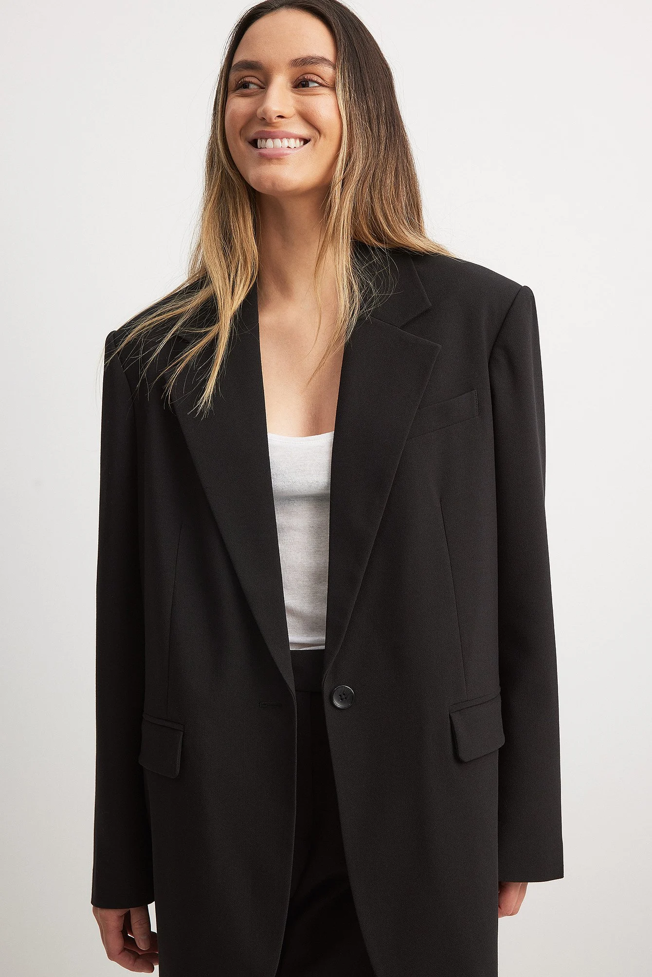 Oversize Maxi-Blazer mit einem Knopf