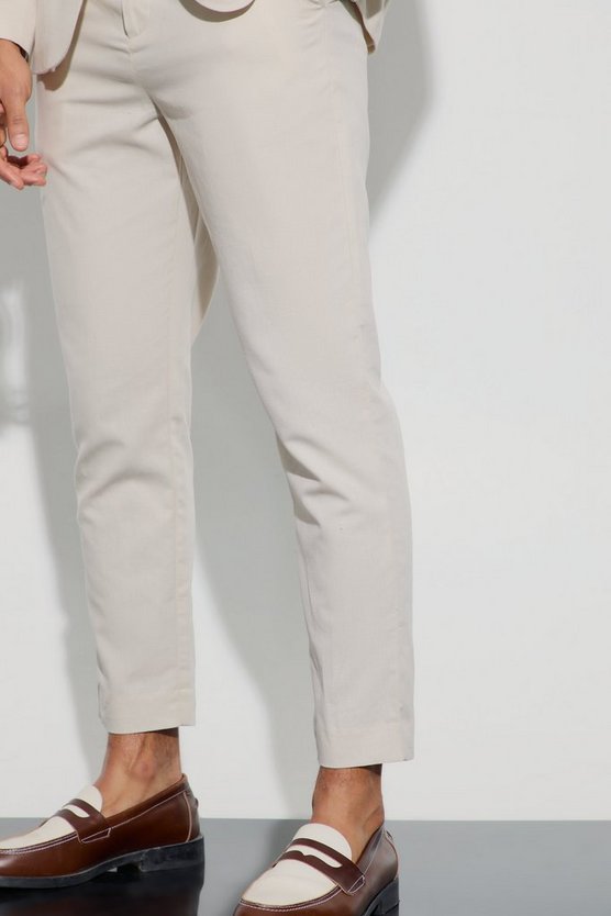 Schmale Mix & Match Hose aus Leinen-Mischung