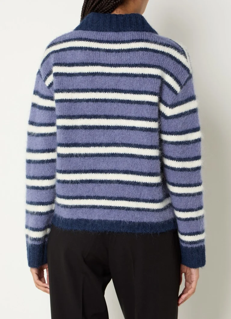 OLAF Chunky knit sweater in alpaca wool blend with stripe print