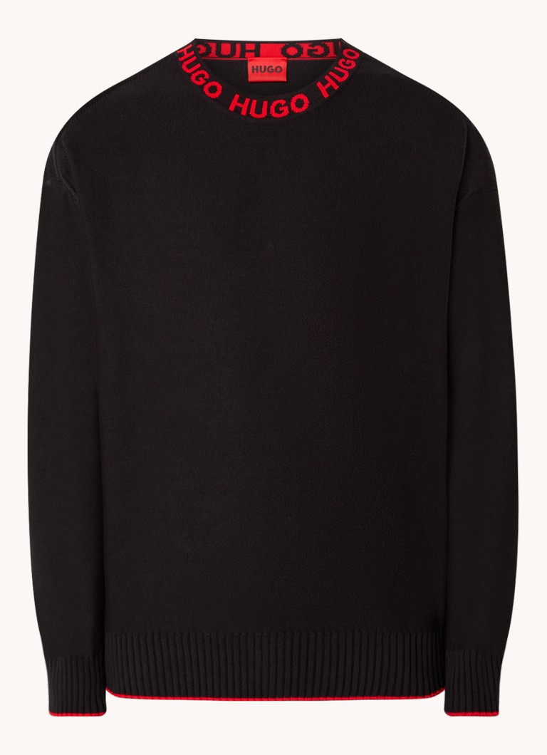 HUGO BOSS Smarlo oversized fine-knit sweater made of organic cotton with logo