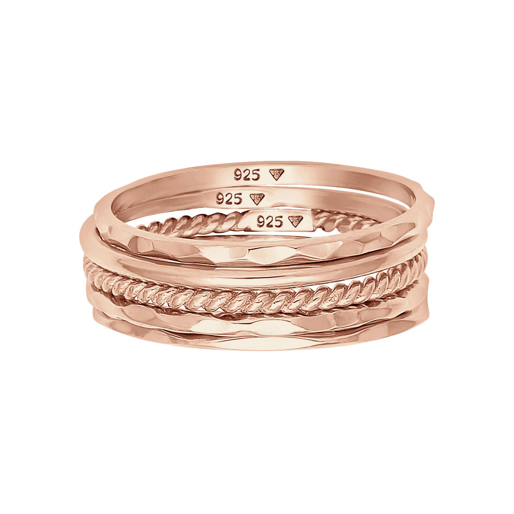 Elli Elli Bague Femmes Set Bande Empilage Minimaliste Tendance Blogueur Basique en Arg Bague
