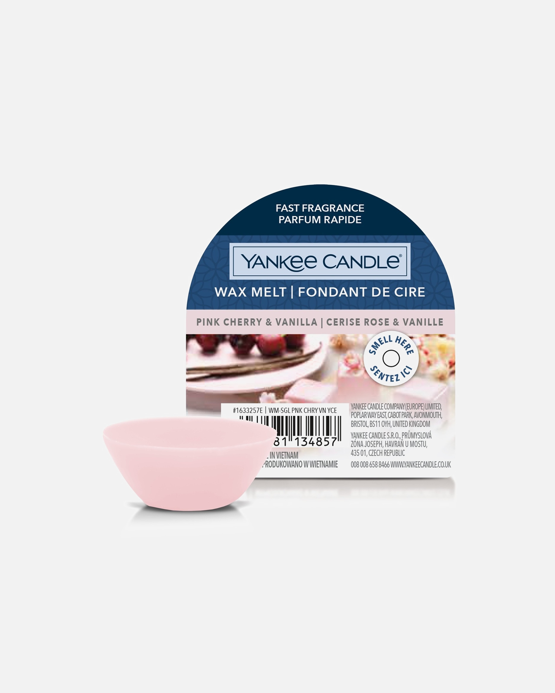 YANKEE CANDLE rausvų vyšnių ir vanilės skonio žvakės
