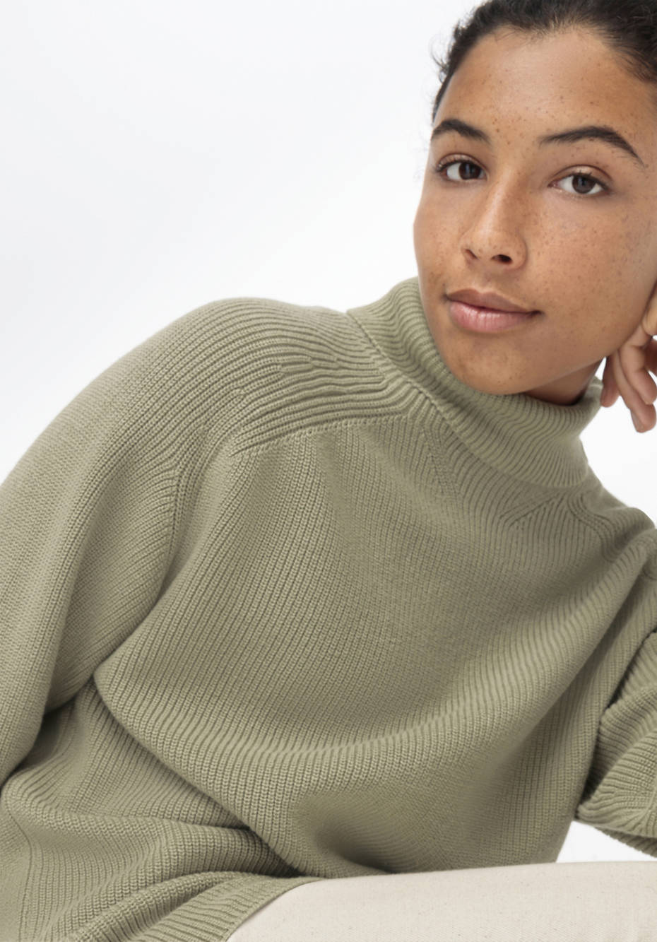 Rollkragenpullover aus reiner Bio-Baumwolle