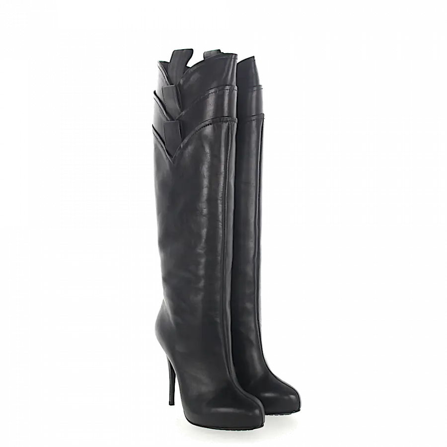 Giuseppe Zanotti - Stiefel Glattleder Kalbsleder schwarz - schwarz