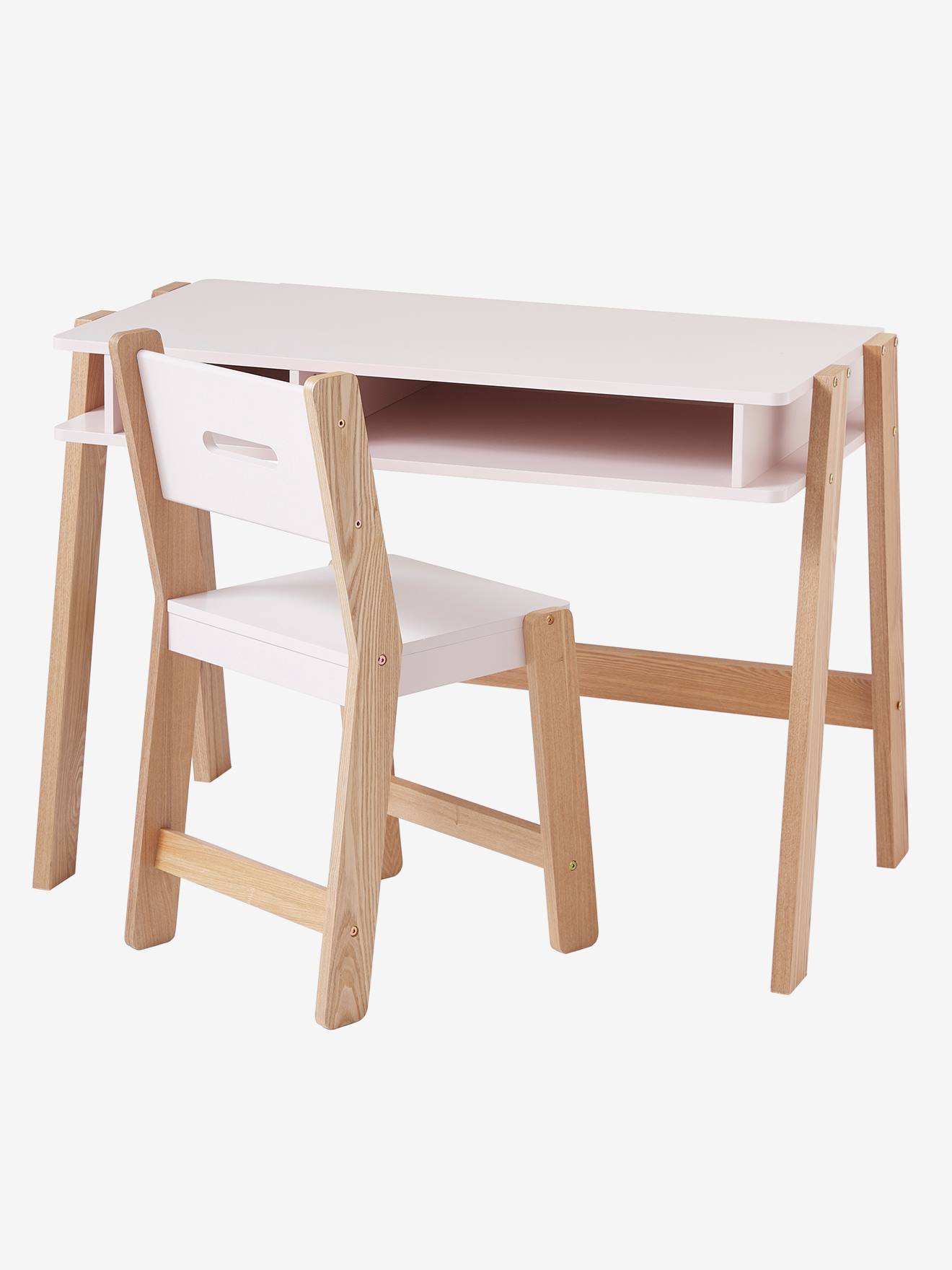 Vertbaudet Kinderstuhl ARCHITEKT JUNIOR, Sitzhöhe 45 cm - aquamarin/natur