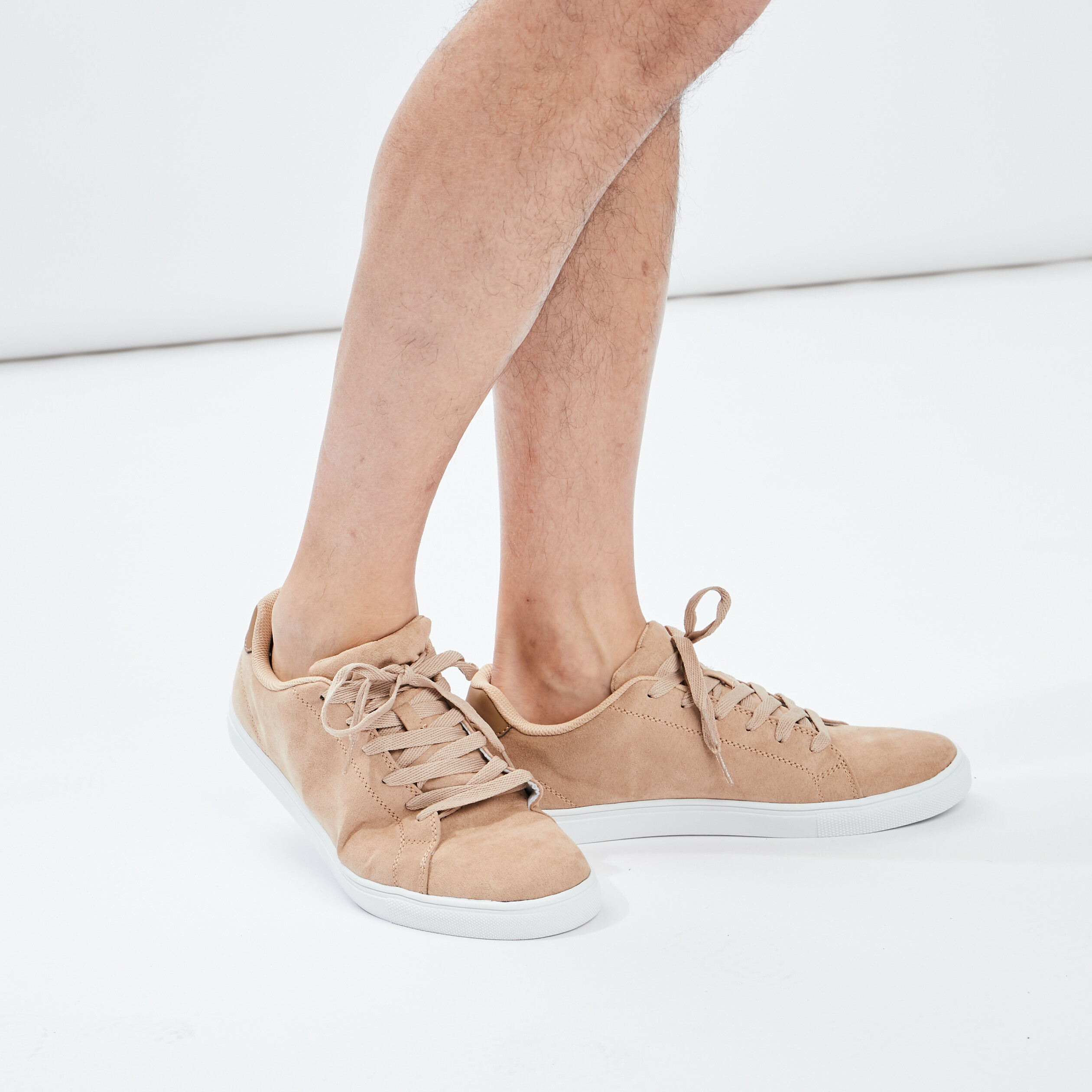 Tennis à lacets beige homme | La Halle