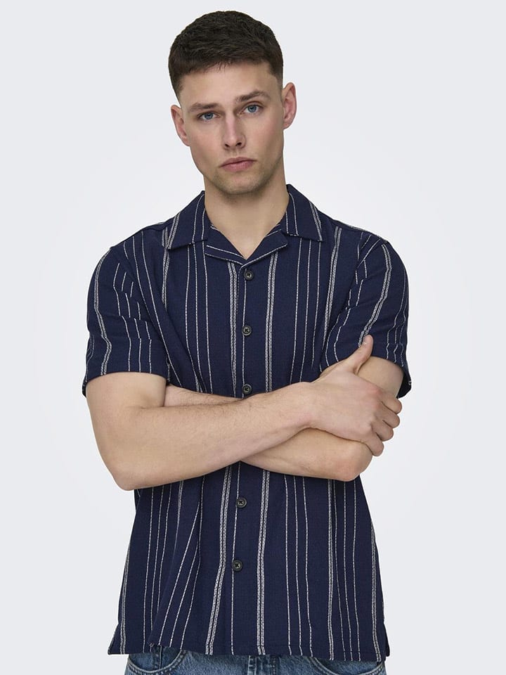 ONLY & SONS Hemd in Dunkelblau günstig kaufen