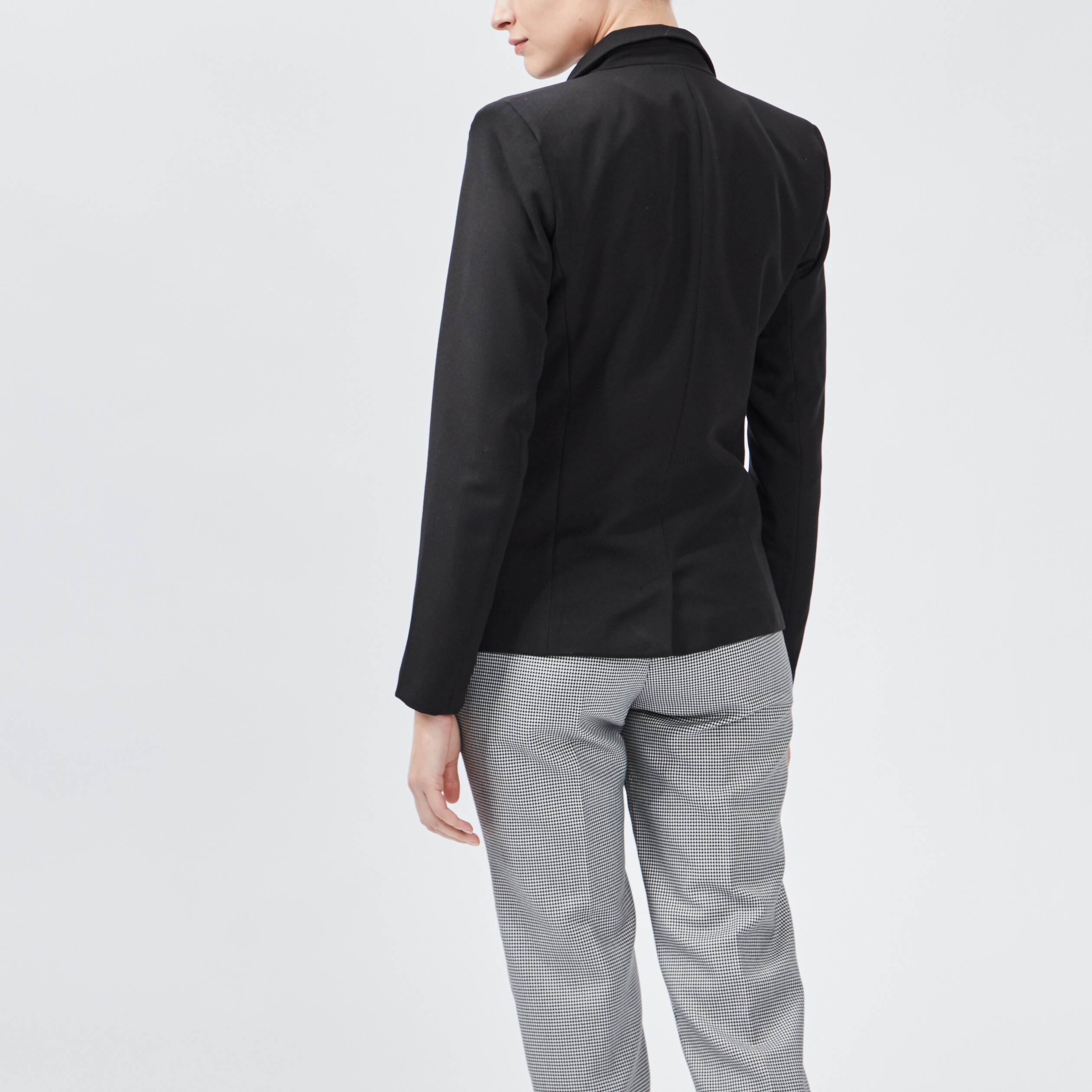 Veste droite boutonnée noir femme | La Halle