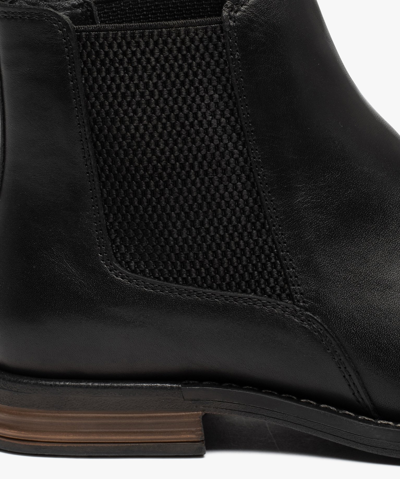Boots homme style Chelsea dessus cuir uni - Taneo noir | GEMO
