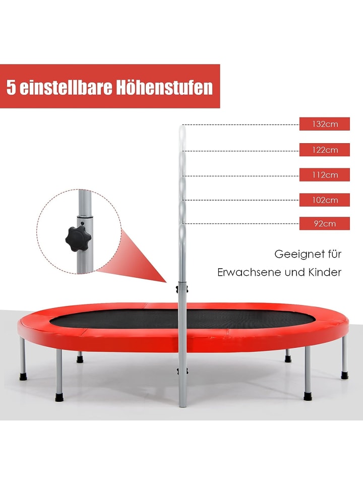 COSTWAY 2 Personen Trampolin in Rot günstig kaufen 155 cm
