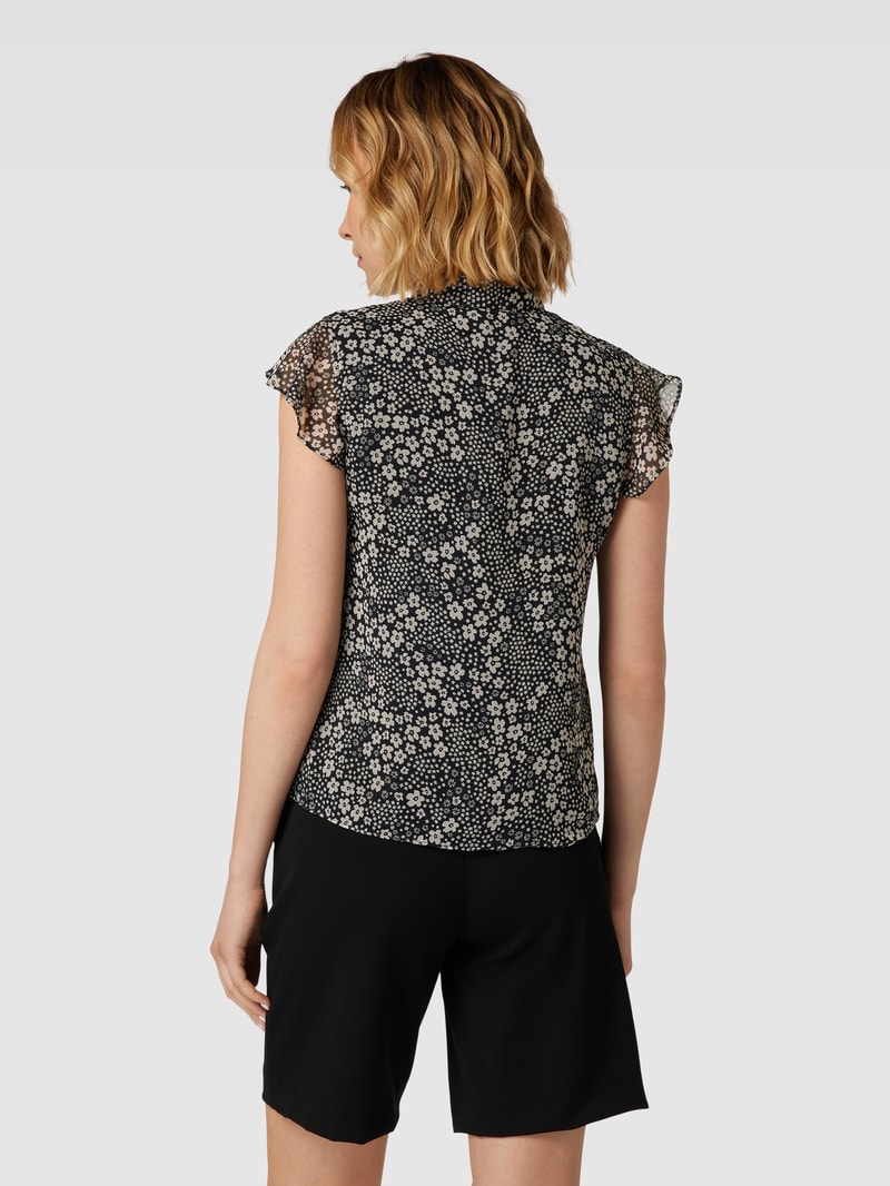 Blusenshirt mit floralem Muster in schwarz