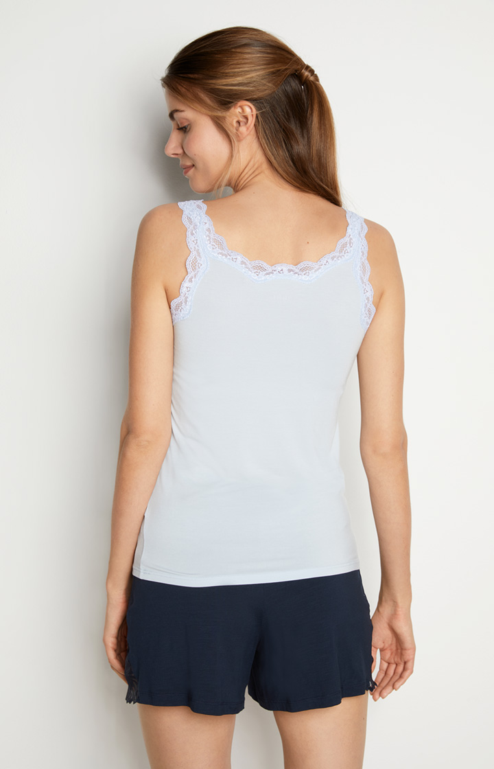 Modal-Spitzen-Top in Hellblau