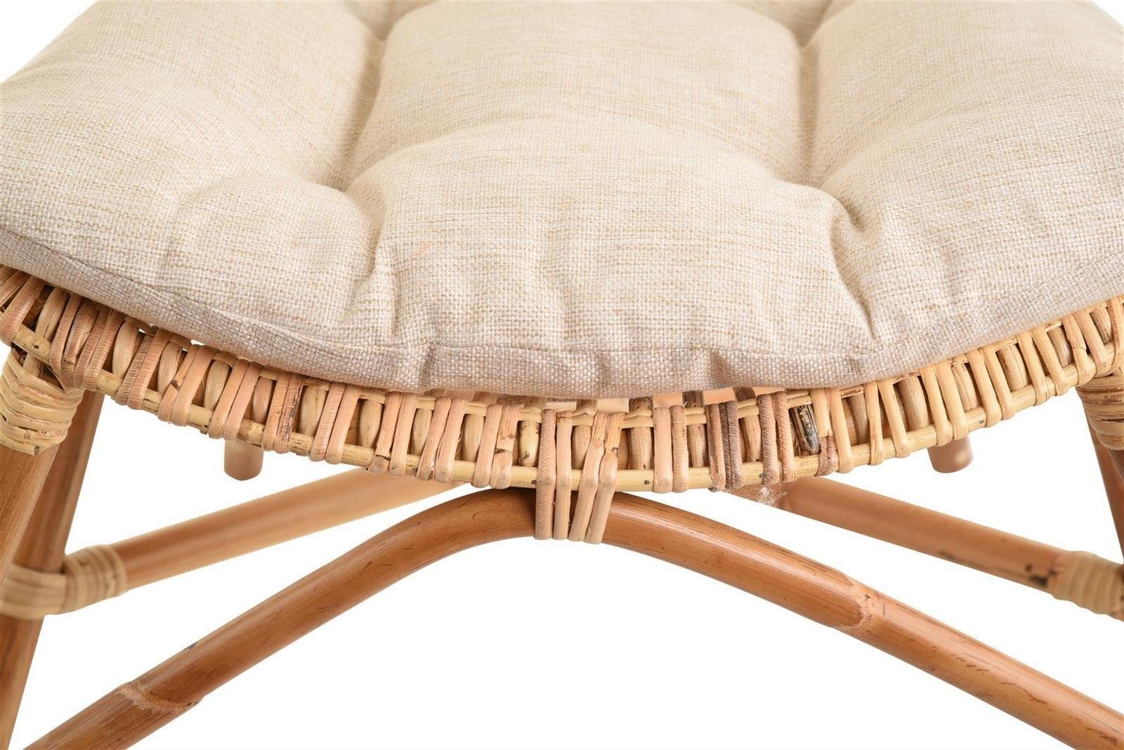 Krines Home Rattanstuhl Set/2 Korbsessel mediterran Lounge Rattansessel Natur Rattan (Tropic), Korbstuhl mit Armlehnen Wintergarten