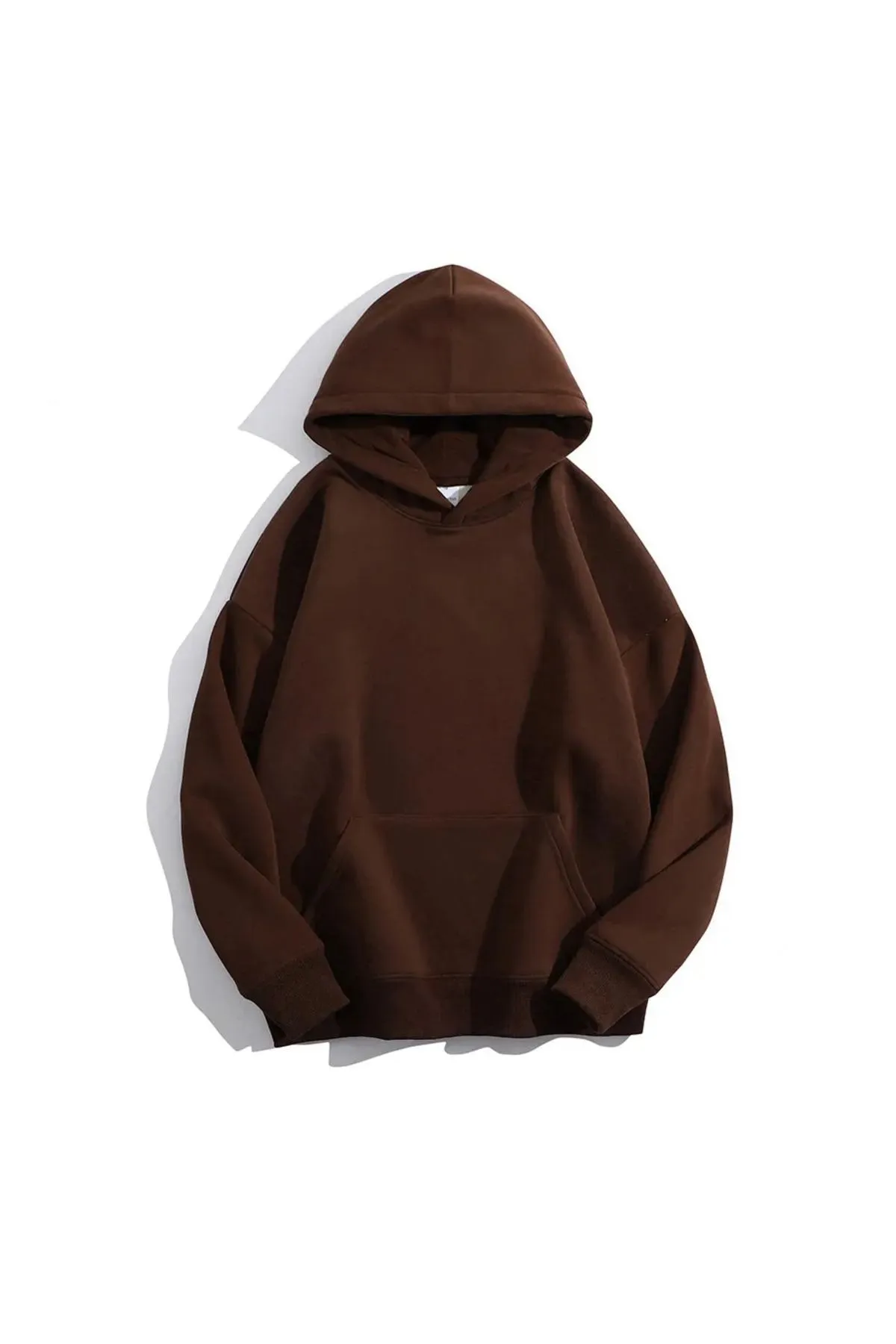 Know  Brauner, schlichter Oversize-Sweatshirt mit Kapuze für Damen