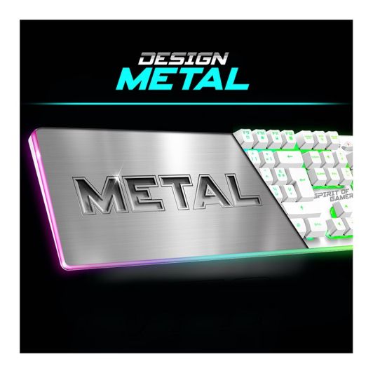 Spirit of Gamer Gaming-Paket – Kabellose AZERTY FR Tastatur mit RGB-Maus (4800 DPI), wiederaufladbar, Aluminium – Kompatibel mit PC/PS4/PS5/Xbox – Weiß