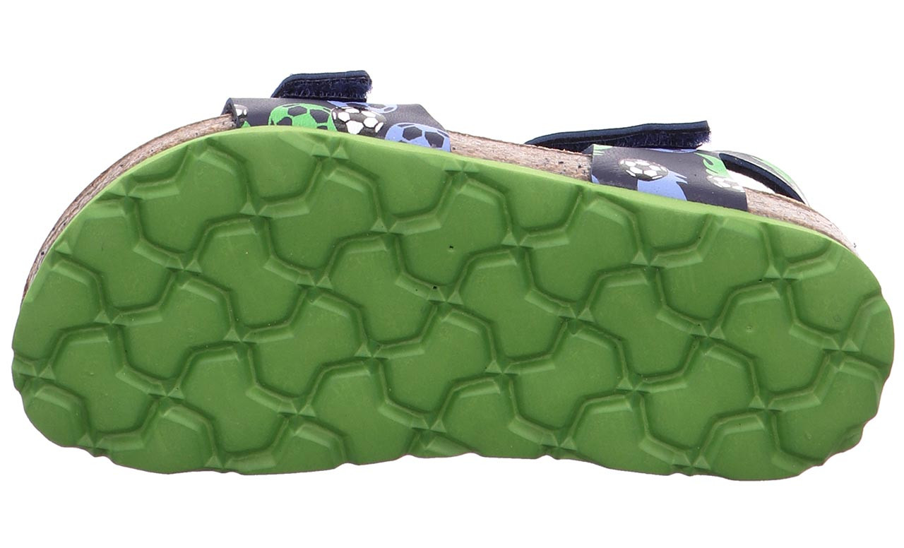 FUSSBETTPANTOFFEL - Blau/GrünSandale mit Klettverschluss