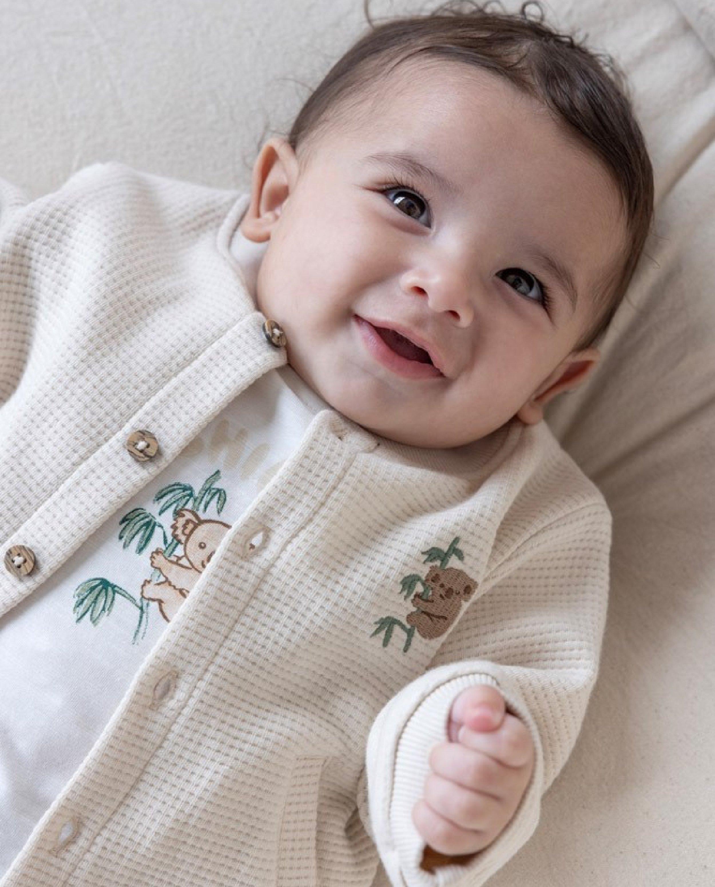 Cardigan Fairy cu koala brodat bej deschis