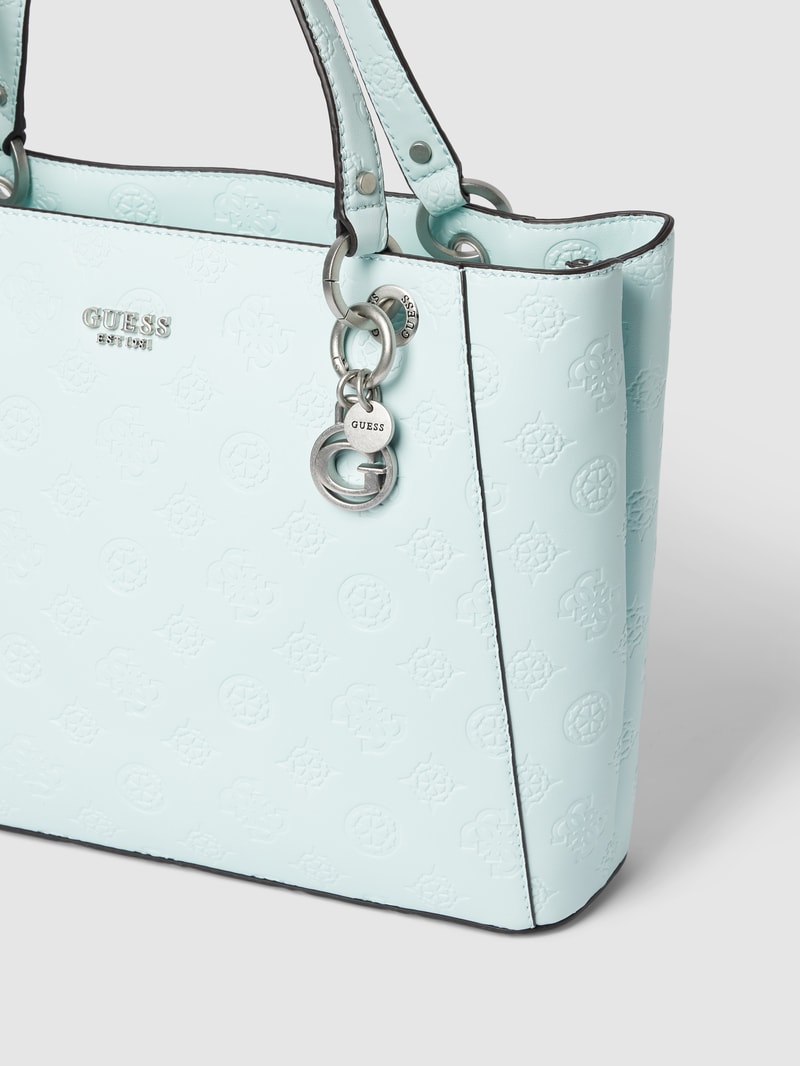 Tote Bag mit Label-Details Modell 'NOEL' in hellblau