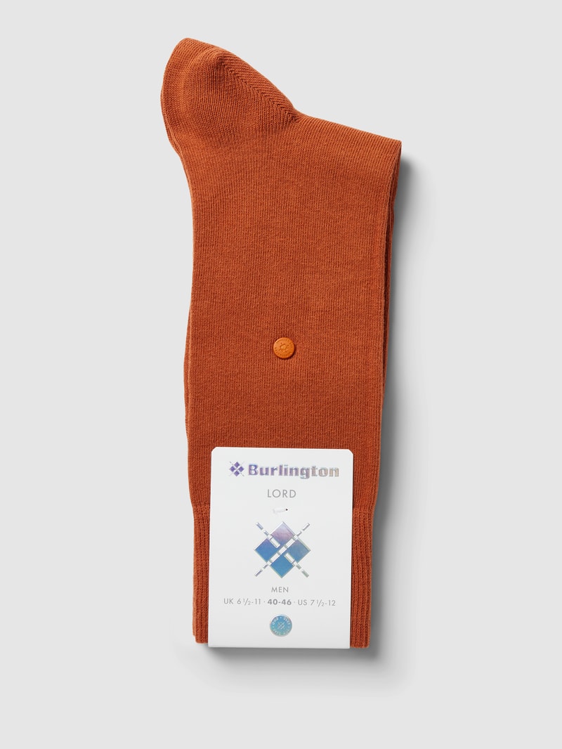 Socken mit elastischem Rippenbündchen Modell 'Lord' in terrakotta