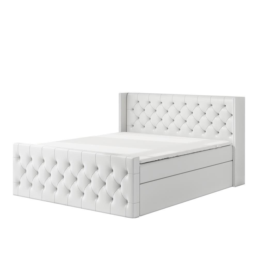 A&J MöbelLand GmbH Boxspringbett GRO mit 2 Bettkästen, Bonell-Matratze und Topper.