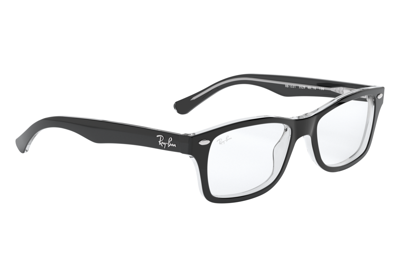 RB1531 OPTICS KIDS - Negru lucios pe transparent