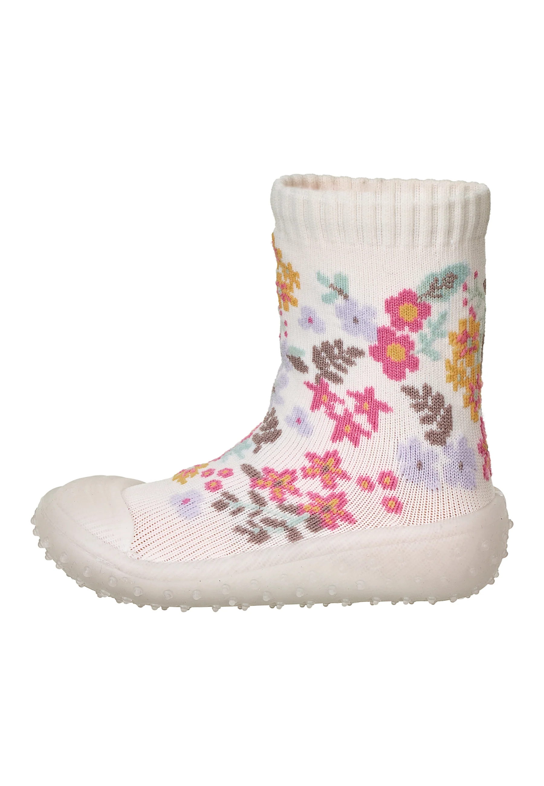 Adventure socks mit Motiv Blüten in ecru