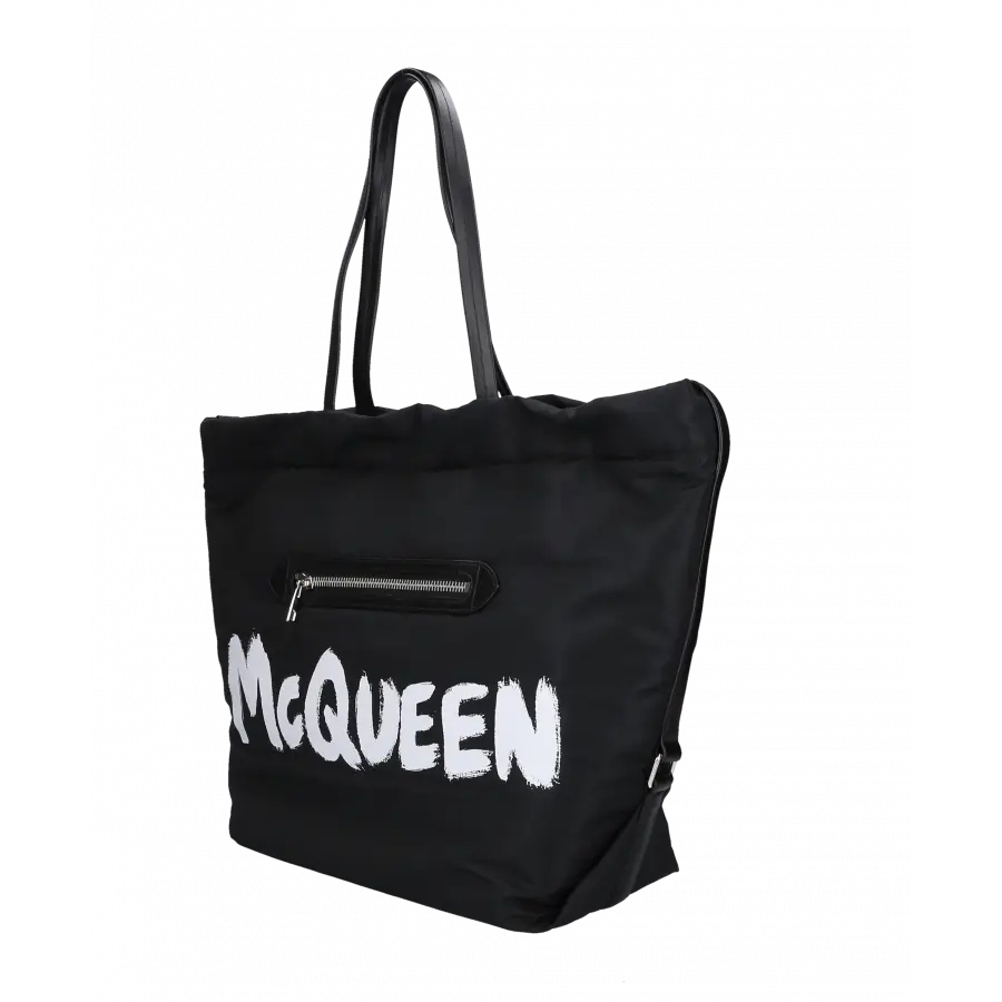 Alexander McQueen - Shopper GRAFFITI Nylon - schwarz