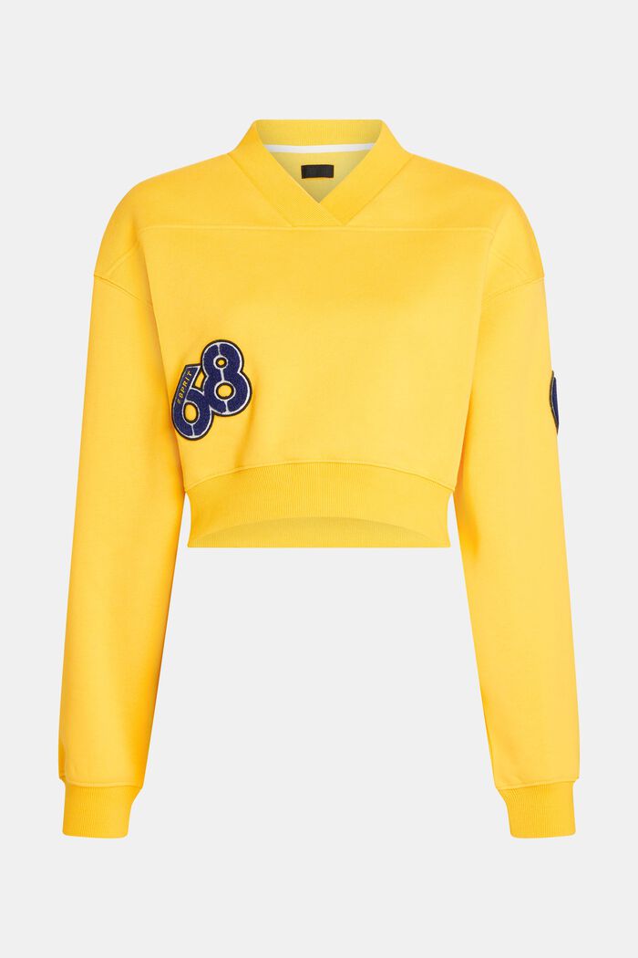 Cropped College-Sweatshirt mit Patches