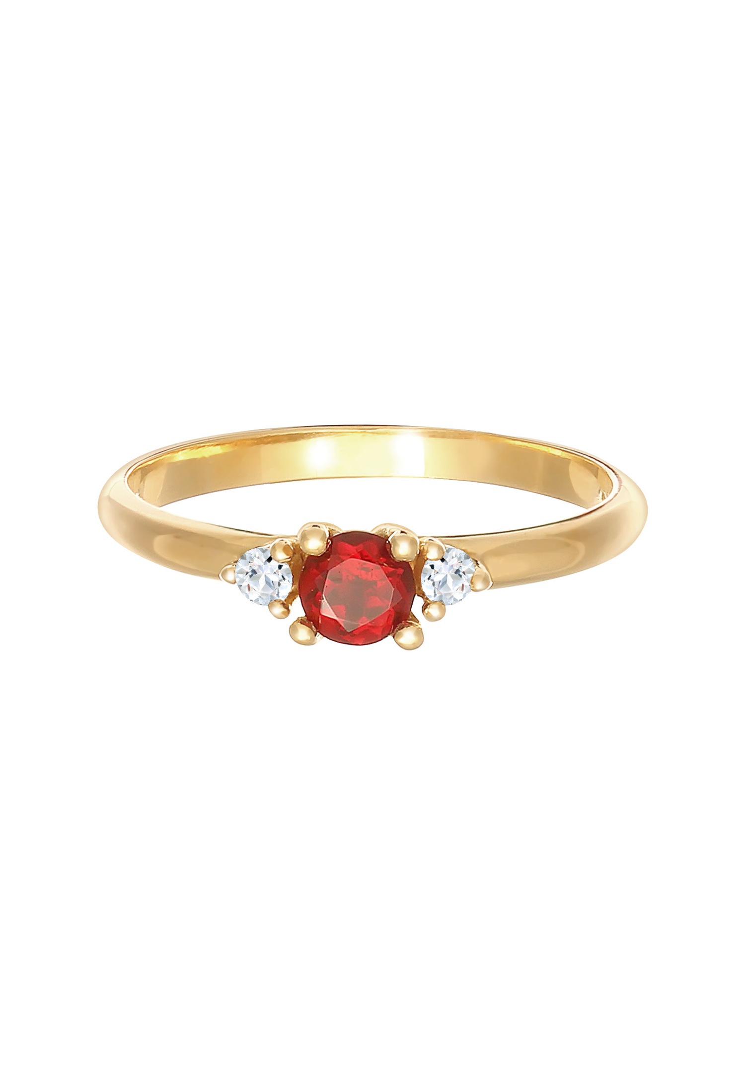 Elli PREMIUM Clásico para mujer con granate y topacio en plata de ley 925 chapada en oro.