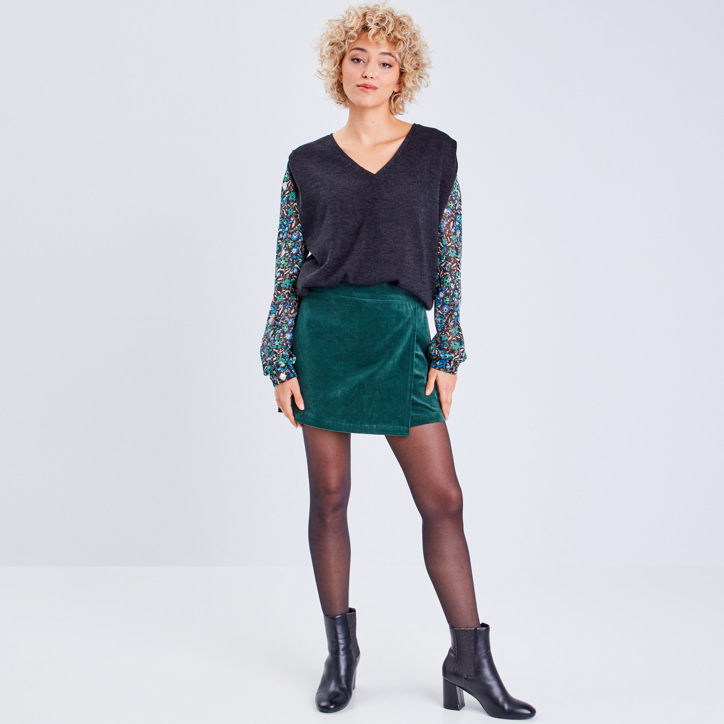T-shirt manches longues noir femme | Cache Cache