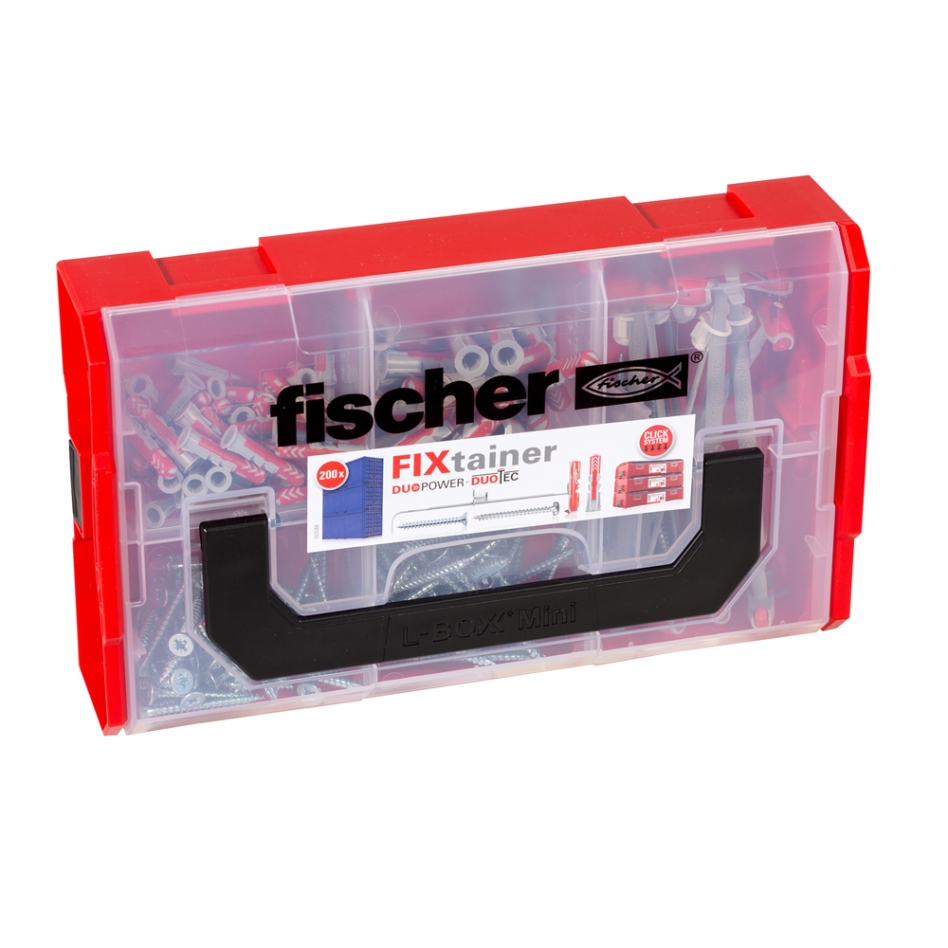 Fischer 541106 FIXtainer - DUOPOWER/DUOTEC kaiščiai su varžtais, 200 vnt.