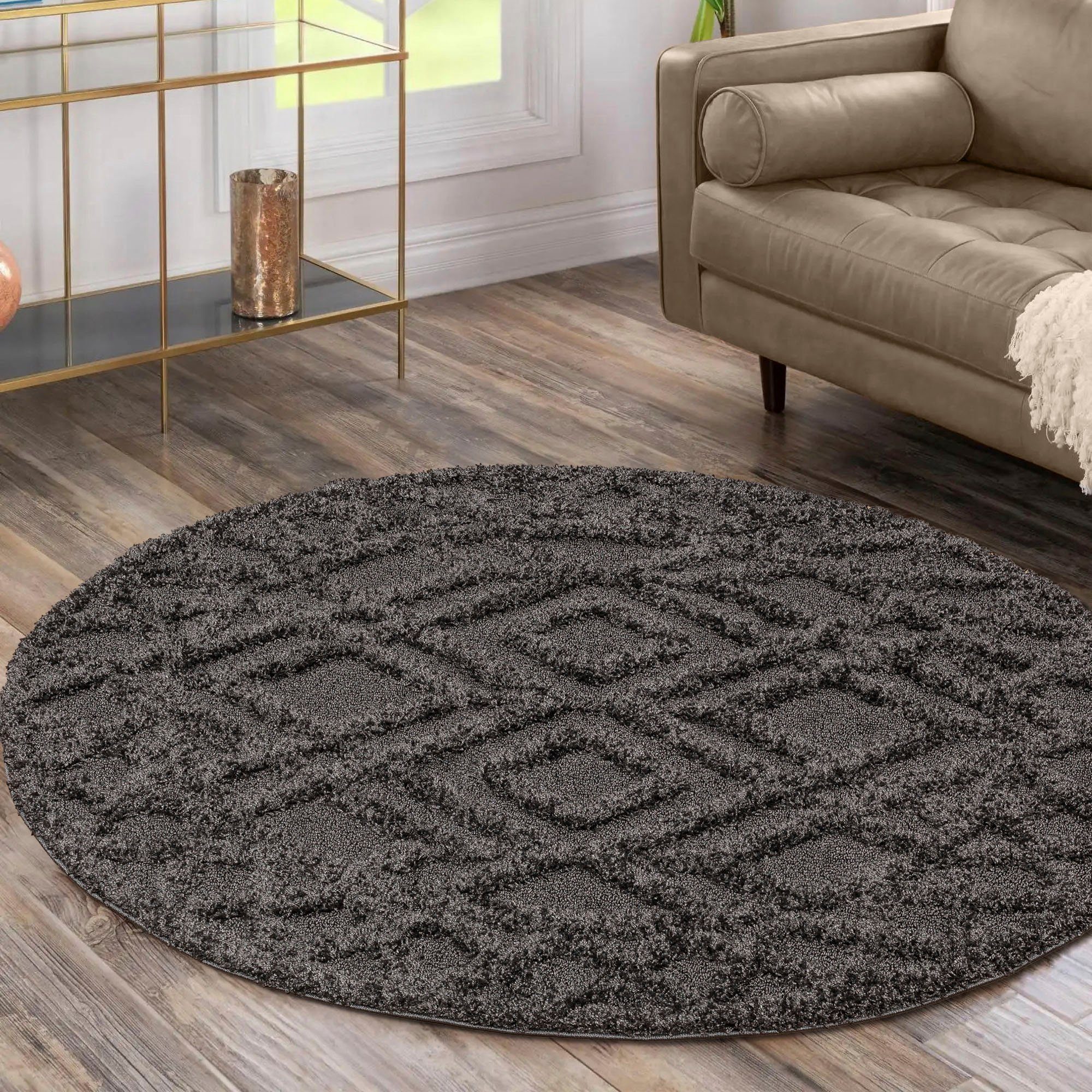 Hochflor-Teppich Luxus 3500, Sanat, rund, Höhe: 30 mm, robuster Langflor, weich, Wohnzimmer, Schlafzimmer
