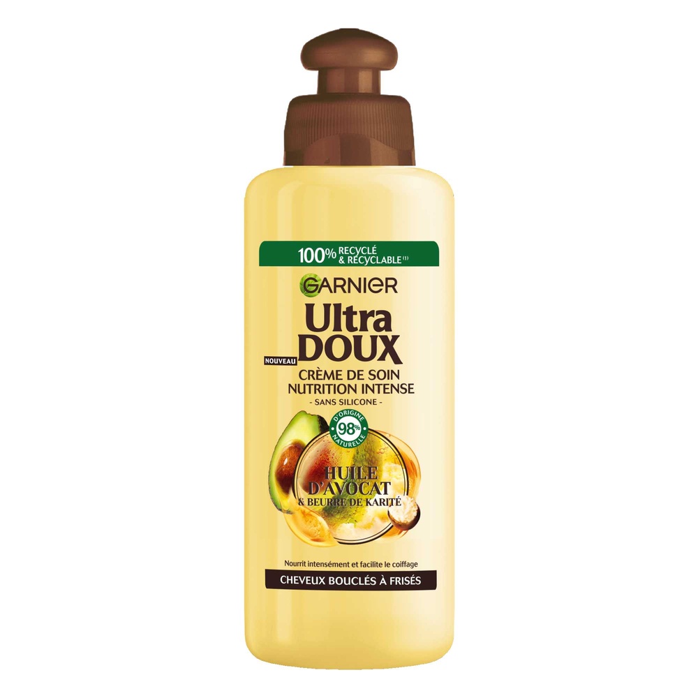 garnier Ultra Doux Avocat et Beurre de Karité Crème de Soin Sans Rinçage à l'Huile d'Avocat et Beurre de Karité