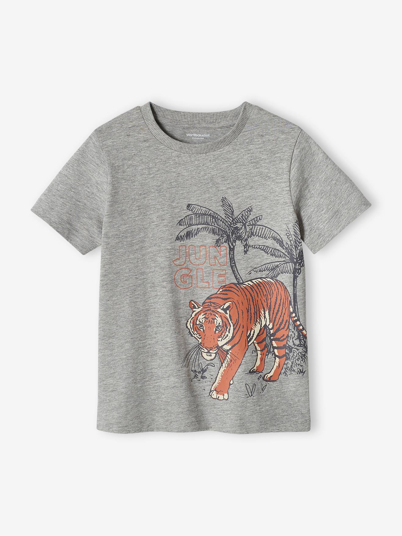T-shirt animal en coton bio garçon bleu ciel