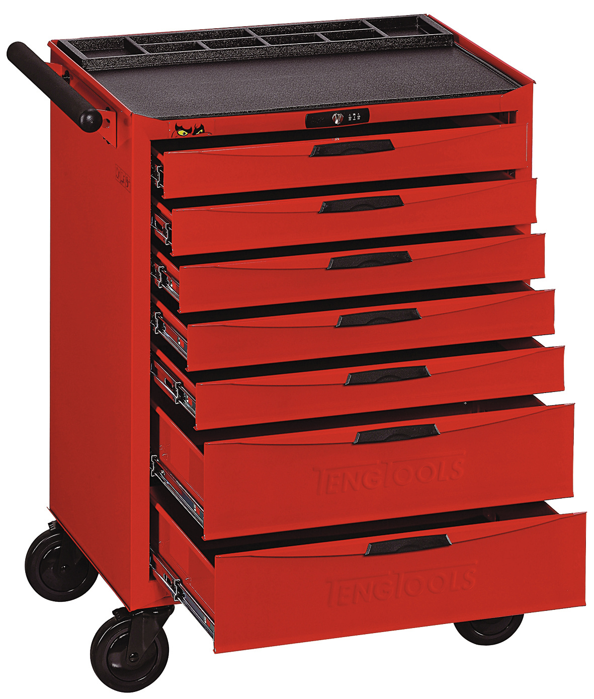 Teng Tools 122390175 TCMM259N Werkzeugwagen rot Mini Master Set 7 Schubladen