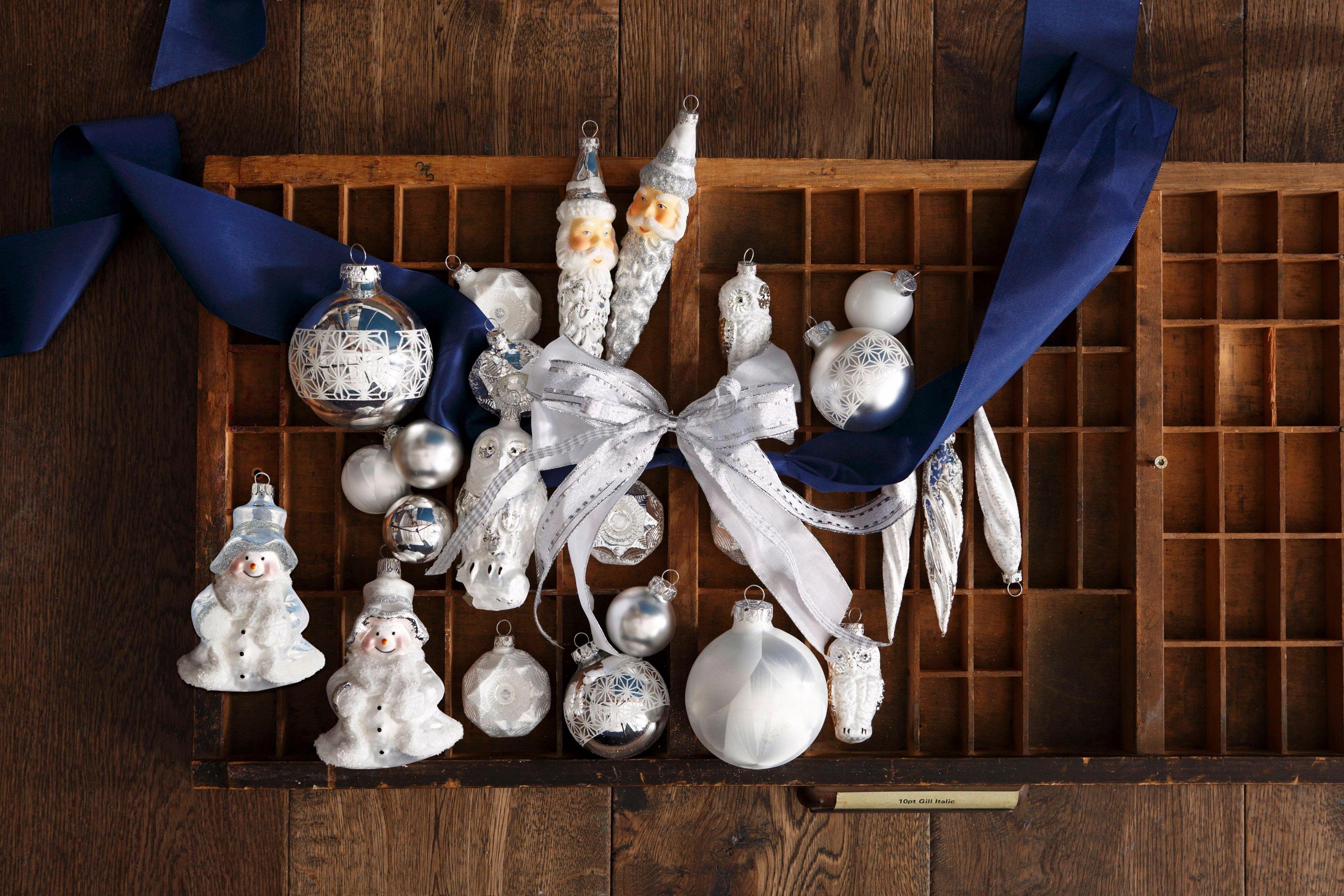 Thüringer Glasdesign Christbaumschmuck Eisprinzessin, Weihnachtsdeko, Christbaumschmuck (4-tlg)