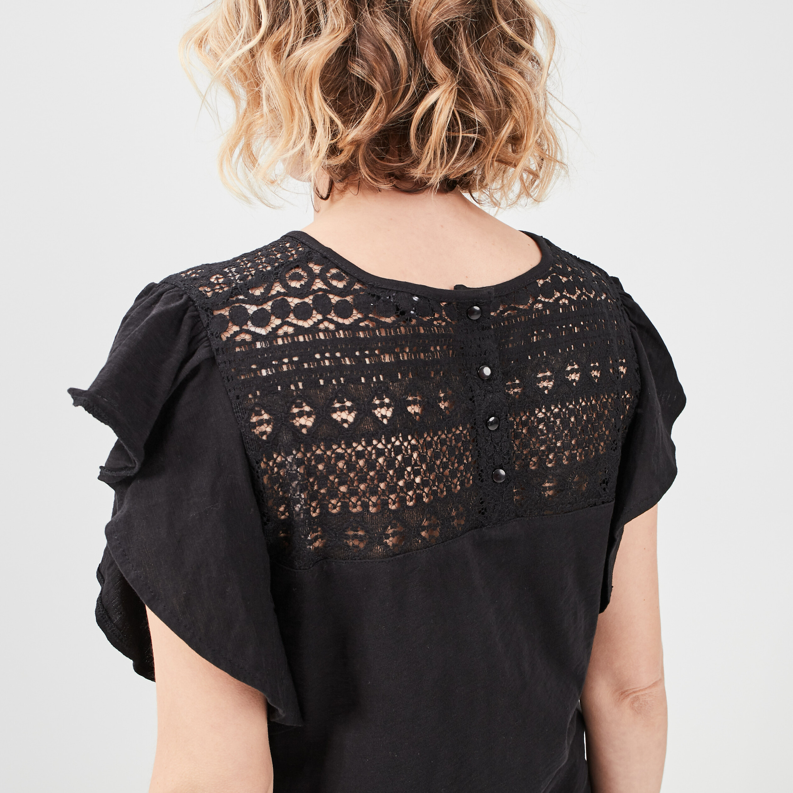 T-shirt manches courtes noir femme | La Halle