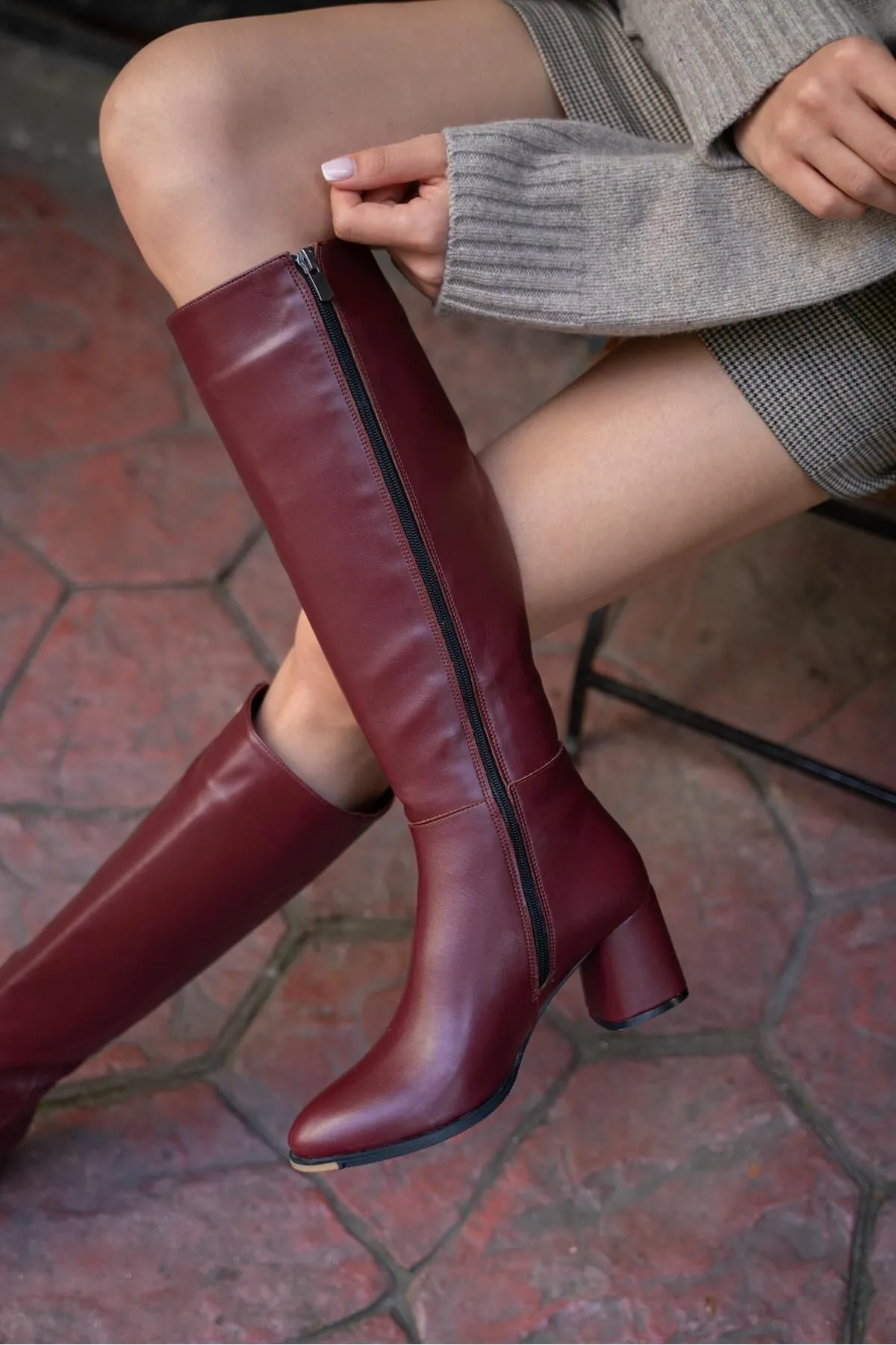 Madamra  Weinrote Damenstiefel